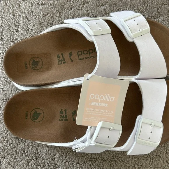 Birkenstock Arizona Papillio Flex Platform Sandal Slide White SZ US 10 EU 41 NEW - Picture 10 of 13